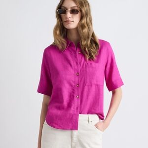 RW&CO. Pink Short Sleeve Button Down Shirt